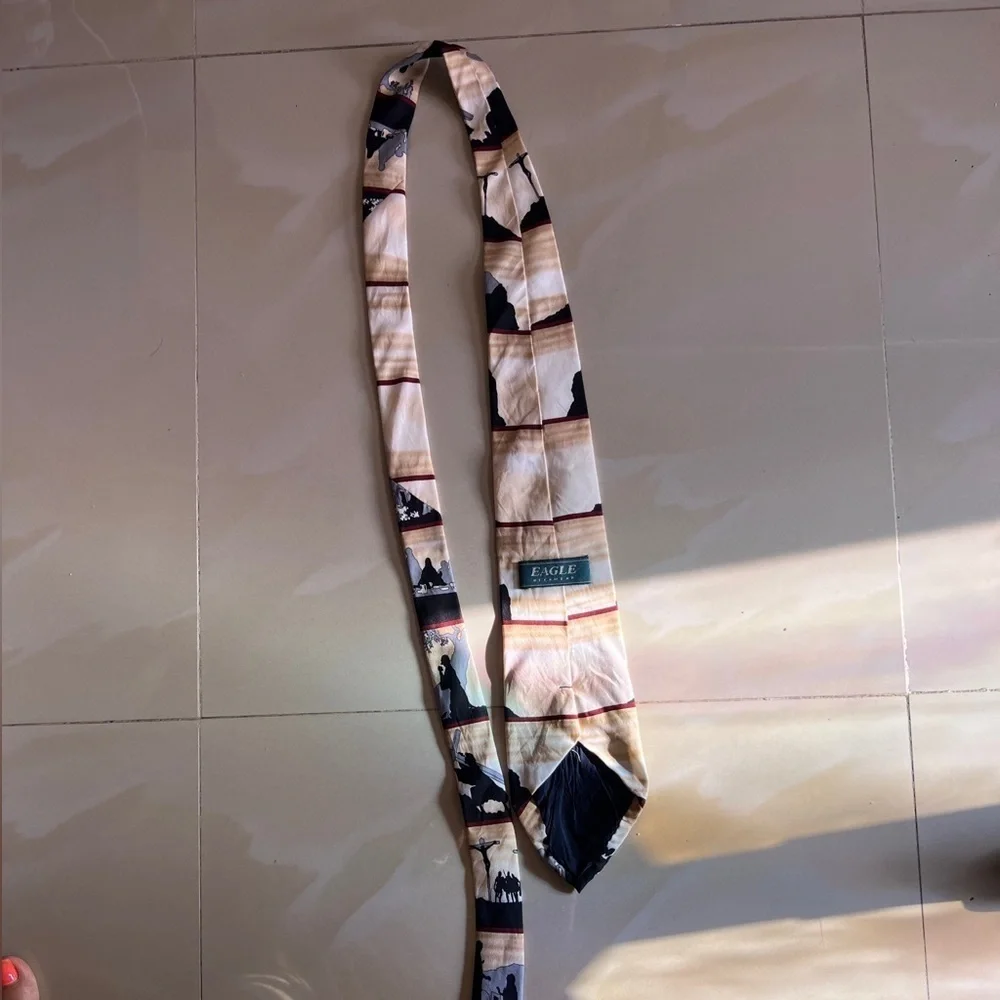 100% Silk Tie Showing the Story of the Crucifixion by Eagles Wings
